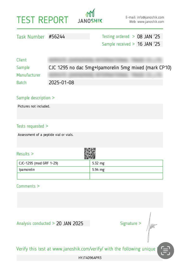 CJC-1295 No DAC 5mg - Research Grade Peptide