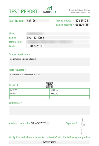BPC-157 10mg - Research Grade Peptide