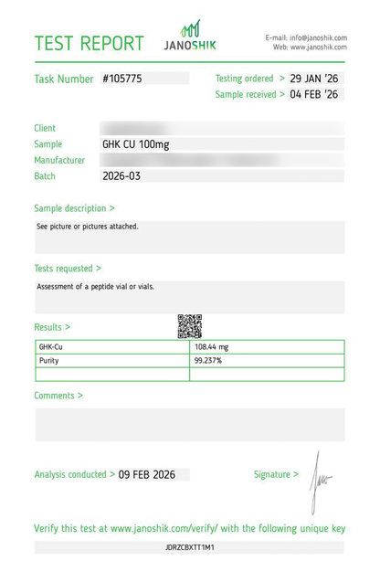 GHK-CU 100mg - Research Grade Peptide