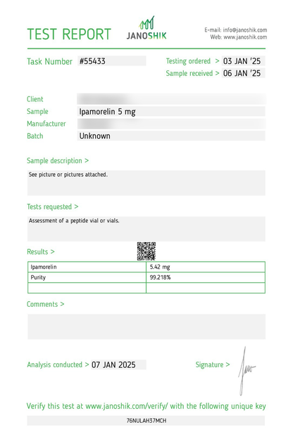 Ipamorelin 5mg - Research Grade Peptide