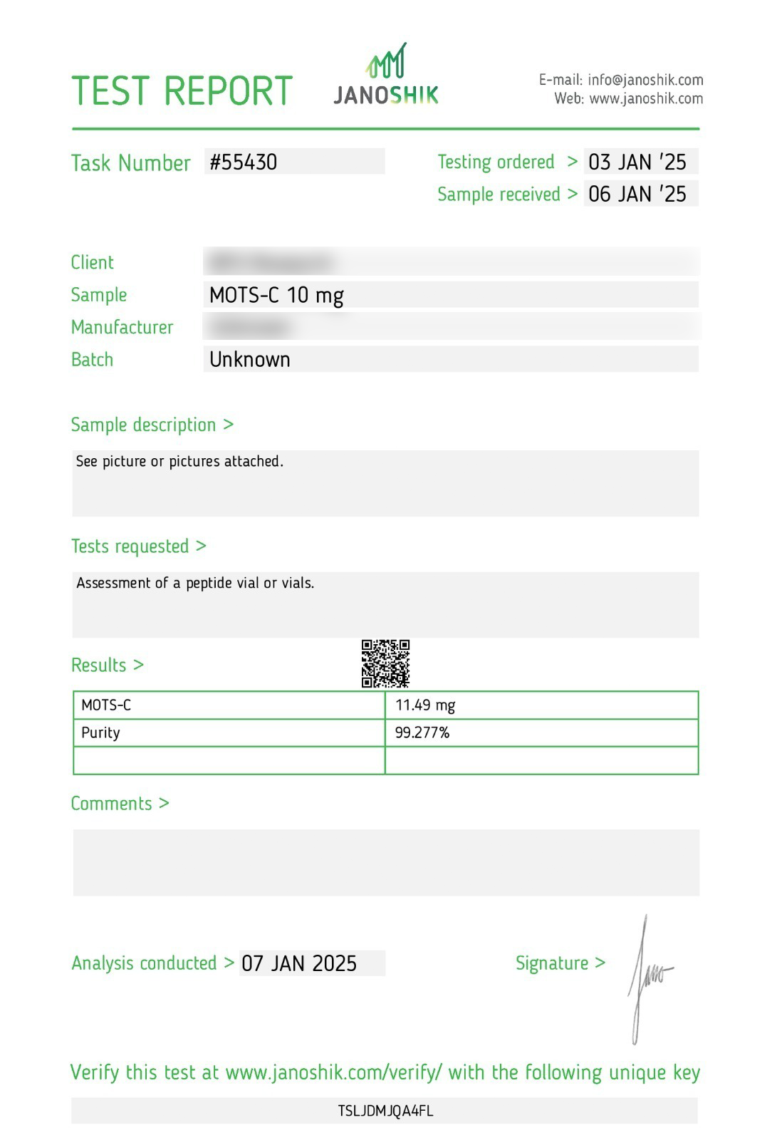 MOTS-c 40mg  - Research Grade Peptide