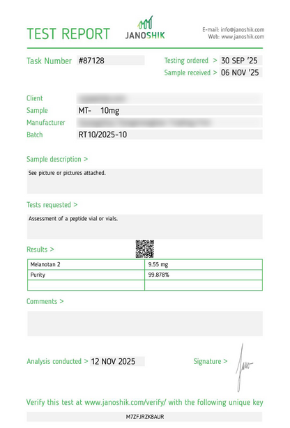 MT2 10mg  Research Grade Peptide