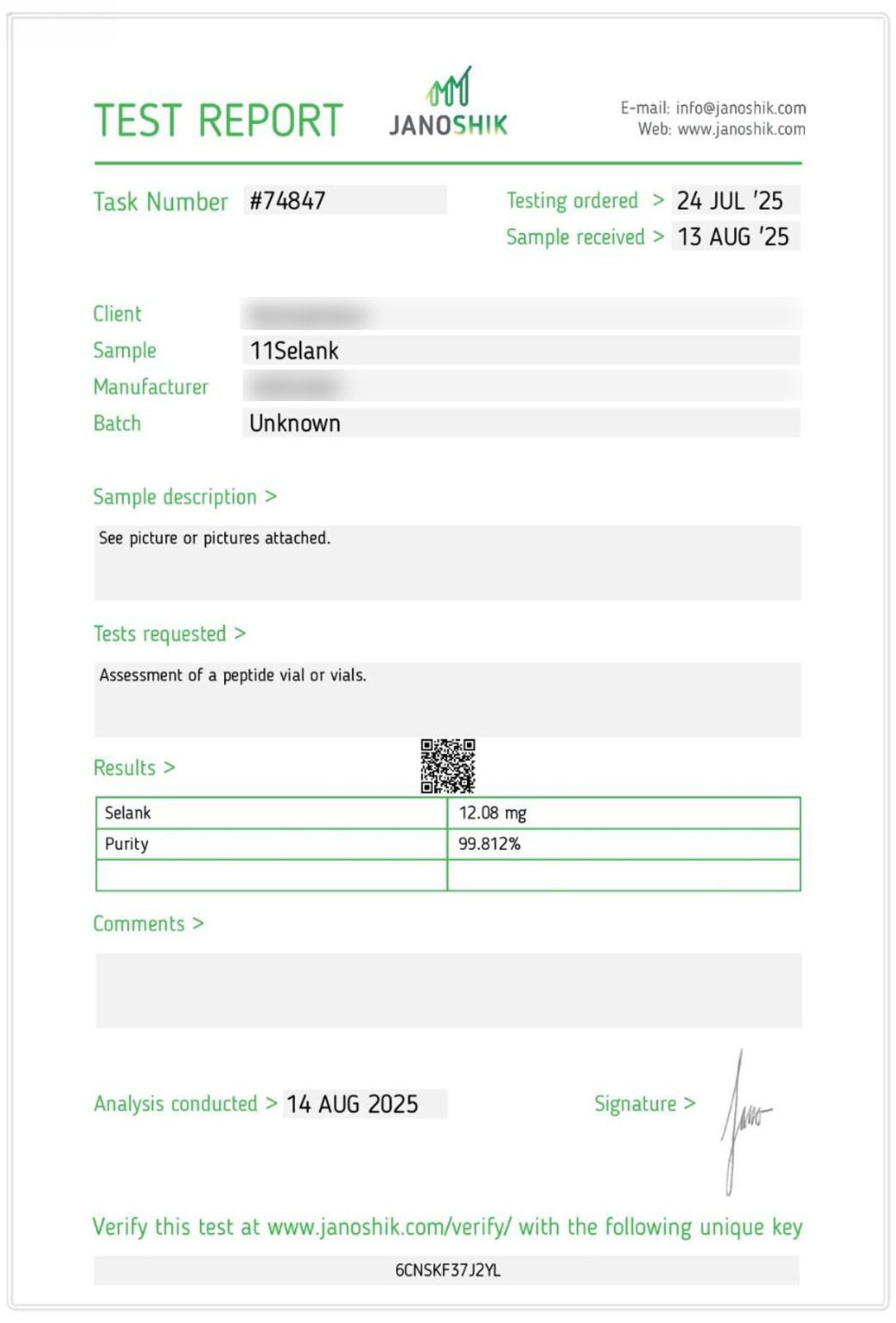 Selank 10mg - Research Grade Peptide